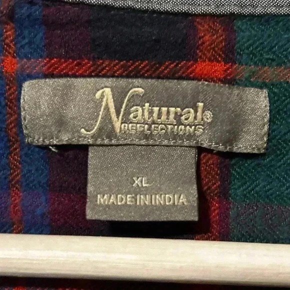 Natural Reflections Vintage Plaid Flannel | Purple, Red, Green Multi | XL - Picture 6 of 8